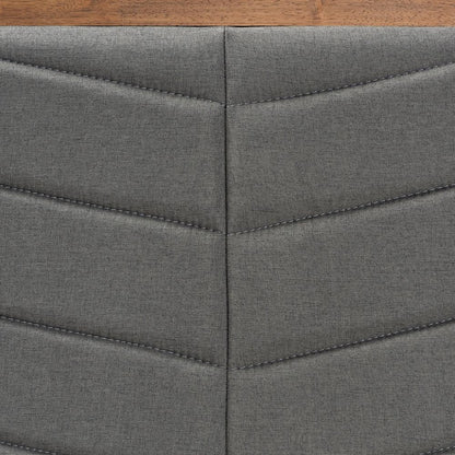 BAXTON STUDIO IDEN MODERN AND CONTEMPORARY DARK GREY FABRIC UPHOLSTERED AND WALNUT BROWN FINISHED WOOD QUEEN SIZE HEADBOARD