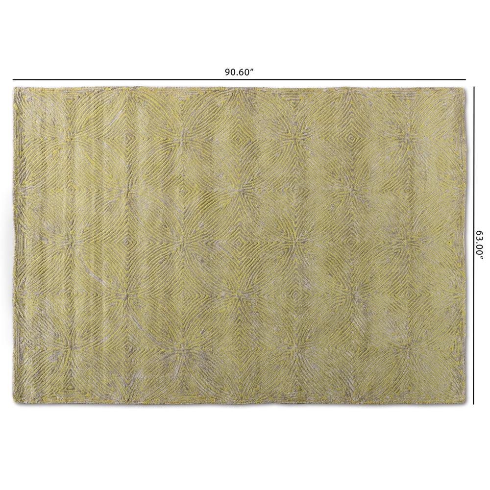 BAXTON STUDIO LEORA MODERN AND CONTEMPORARY LIME GREEN AND GREY HAND-TUFTED VISCOSE BLEND AREA RUG