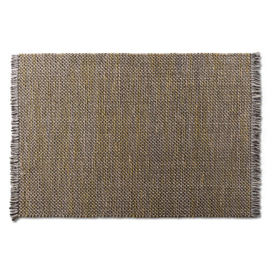 BAXTON STUDIO NURTEN MODERN AND CONTEMPORARY YELLOW AND GREY HANDWOVEN HEMP BLEND AREA RUG